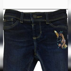 Unicorn Girls Jumping Beans Sequin  Jeggings Dark Denim Trending Jeans 12 Months